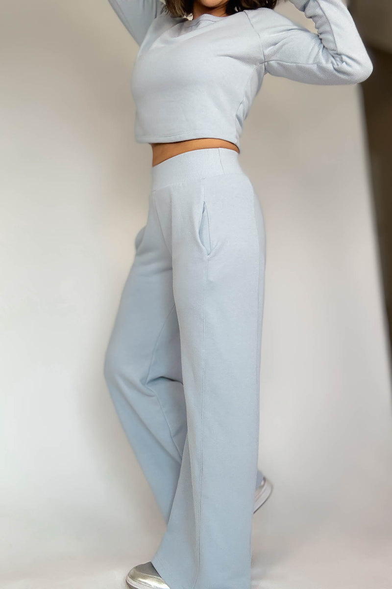 Bucketlist Dusty Blue Solid Pants
