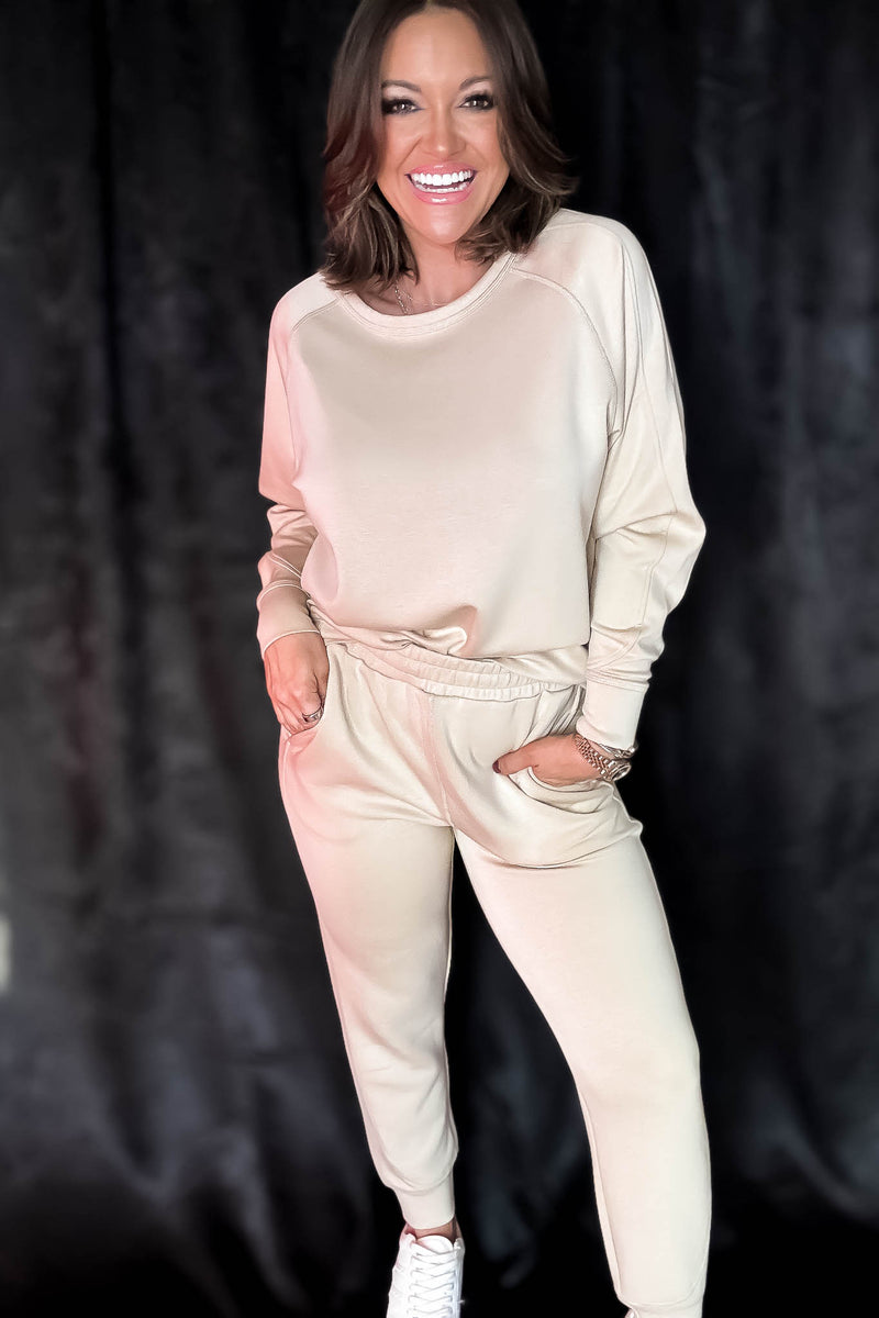 Elevated Natural Contrast Seam Joggers