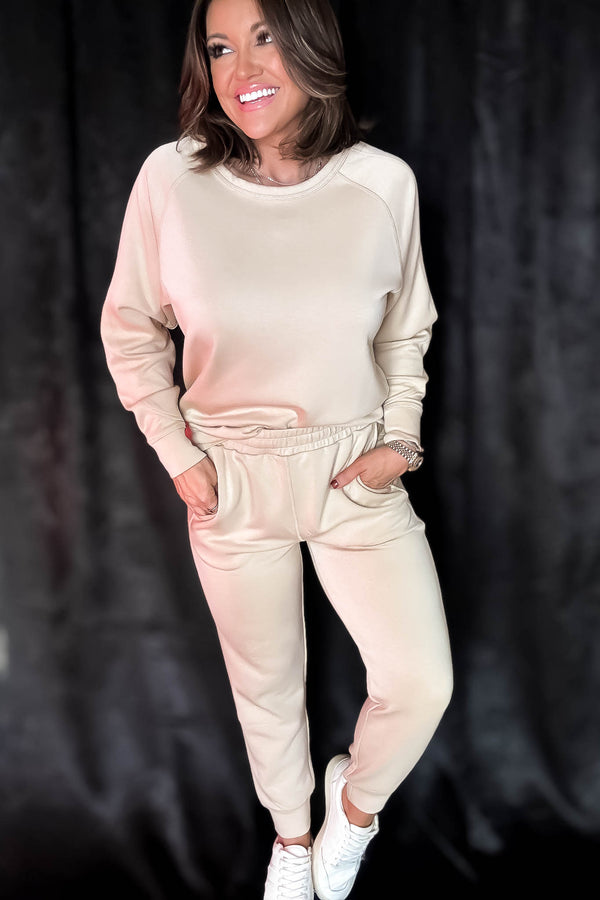 Elevated Natural Contrast Seam Joggers