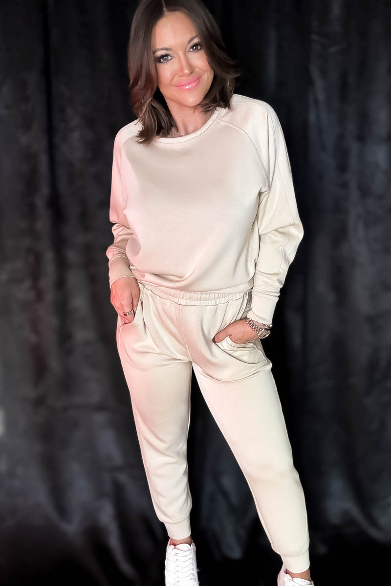 Elevated Natural Contrast Seam Joggers