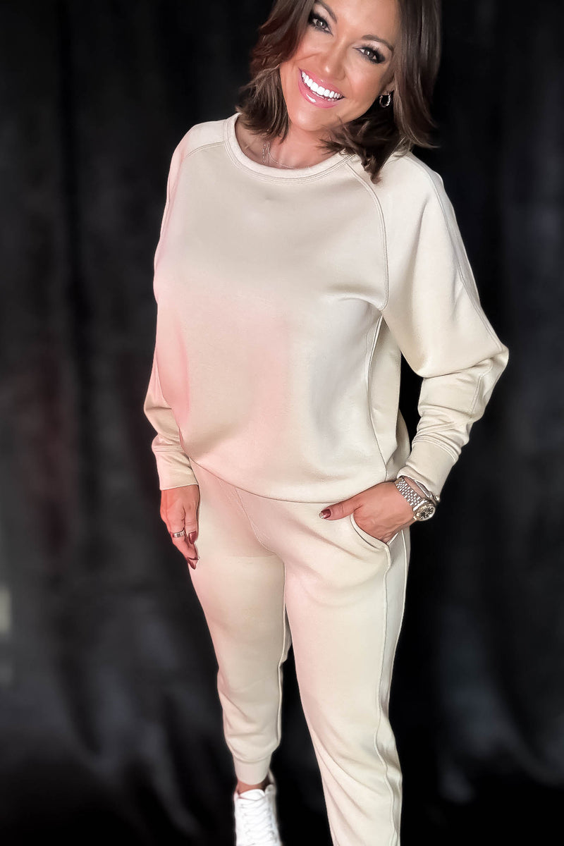 Elevated Natural Contrast Seam Joggers