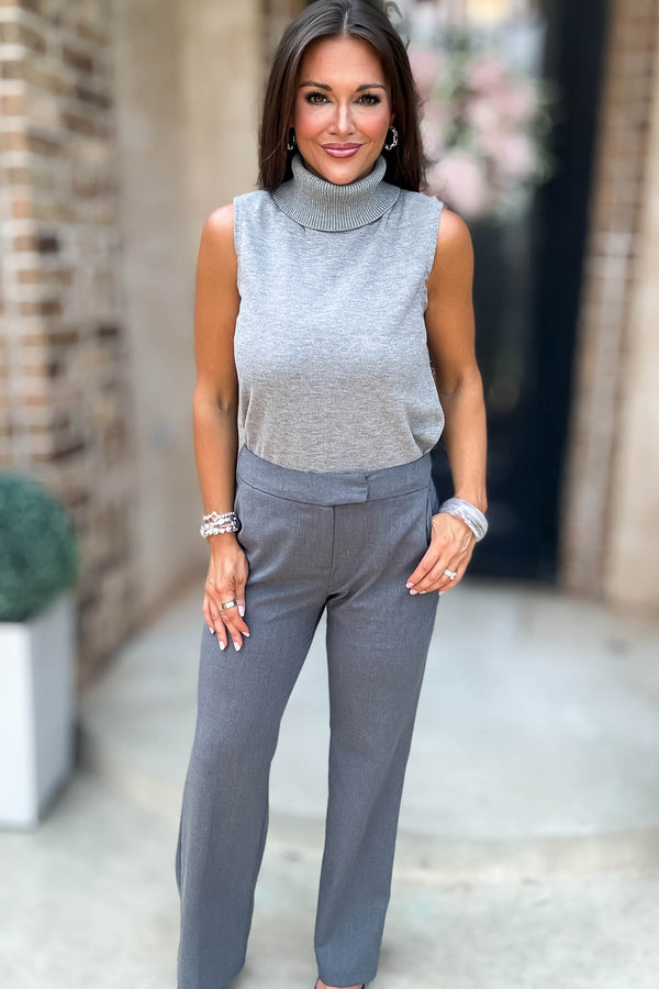 In Her Element Charcoal High Waist Long Pants