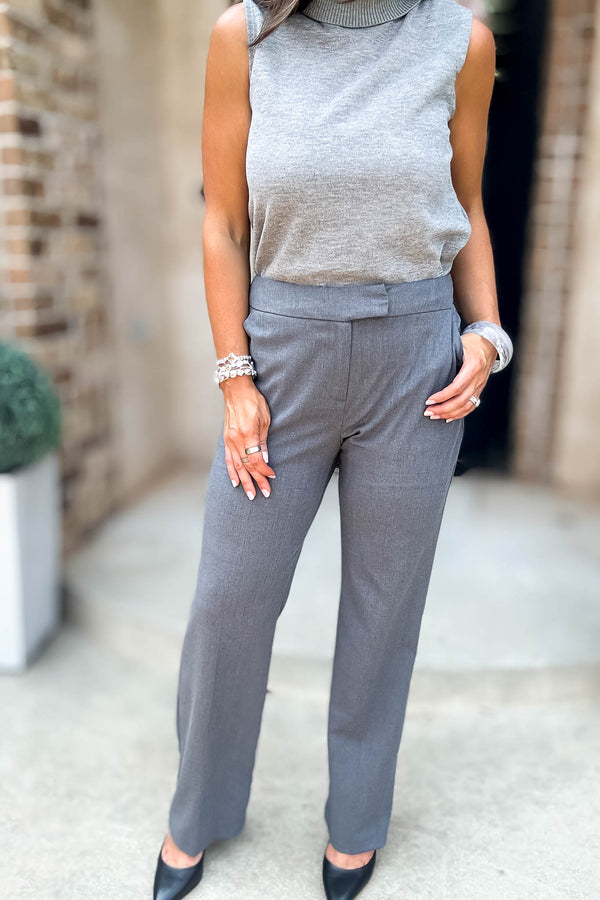 In Her Element Charcoal High Waist Long Pants