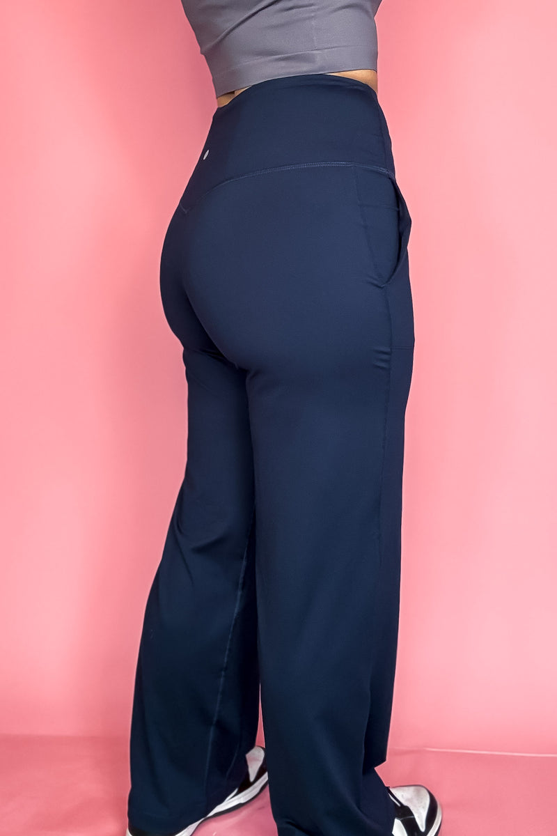 Wide Leg Navy Aligned Activewear Yoga Pants
