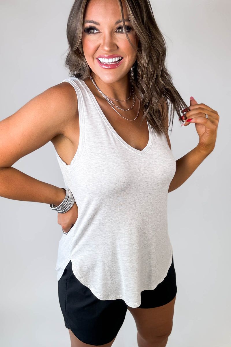 Call Me Yours Heather Gray Super Soft Tank Top