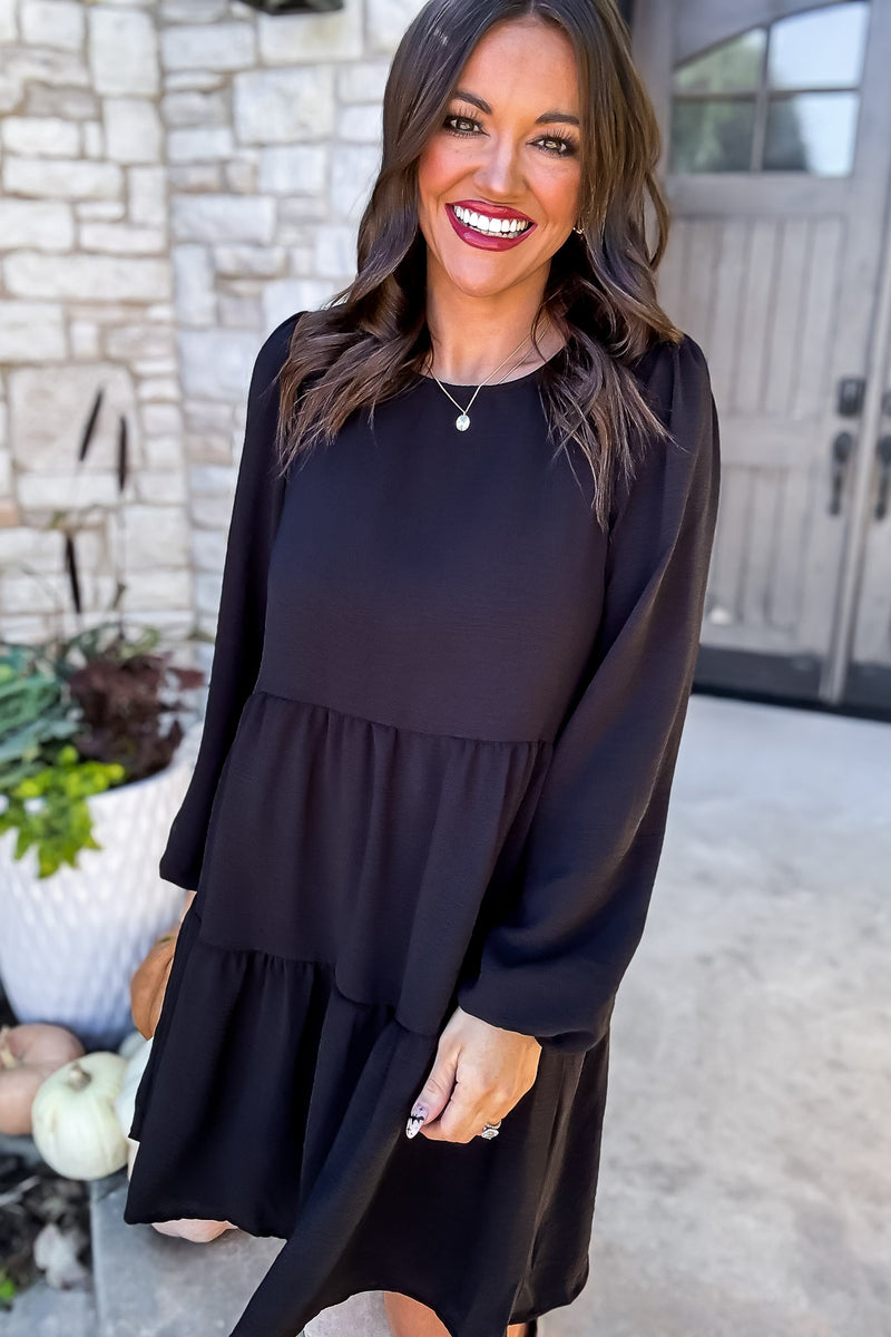 Your Happiness Black Midi Dress