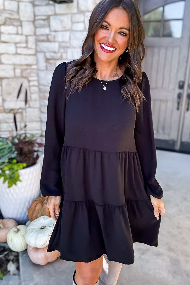 Your Happiness Black Midi Dress