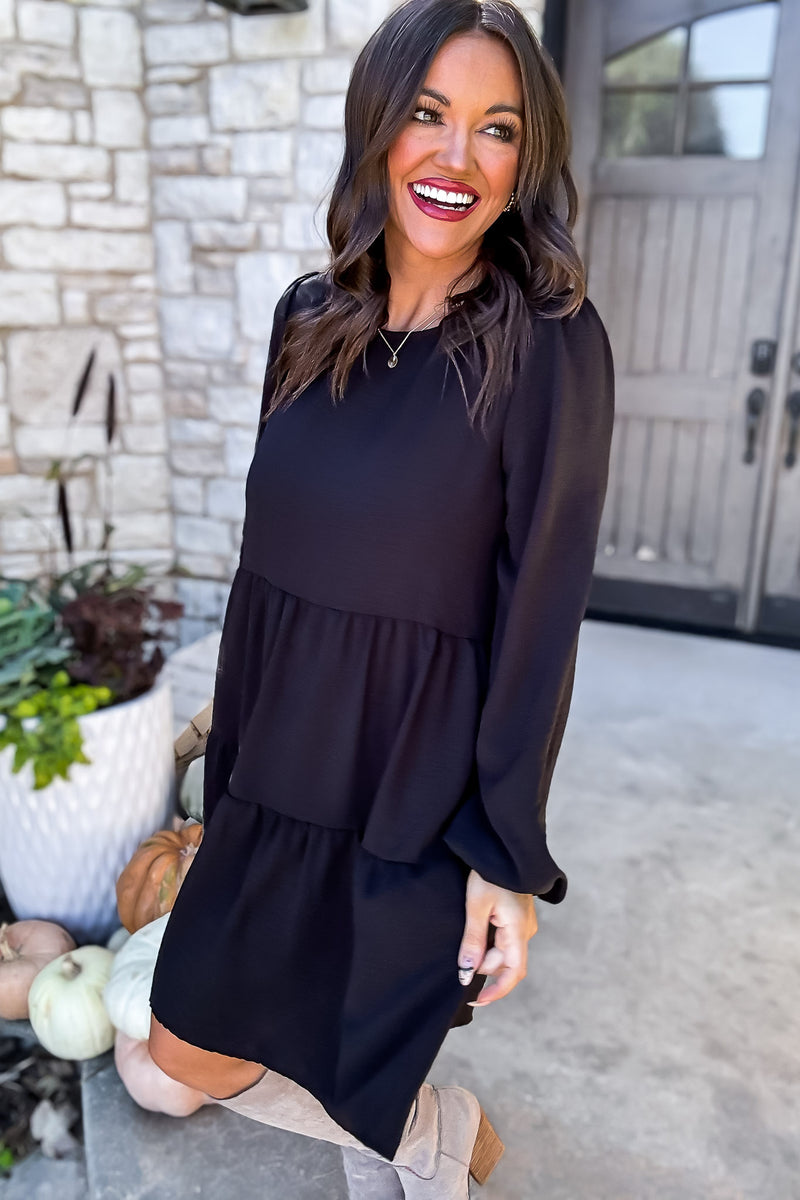 Your Happiness Black Midi Dress