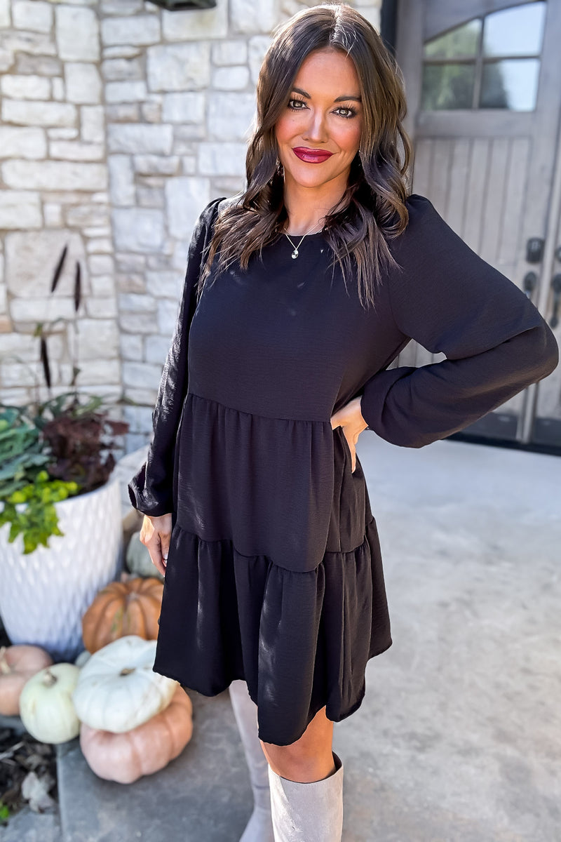 Your Happiness Black Midi Dress