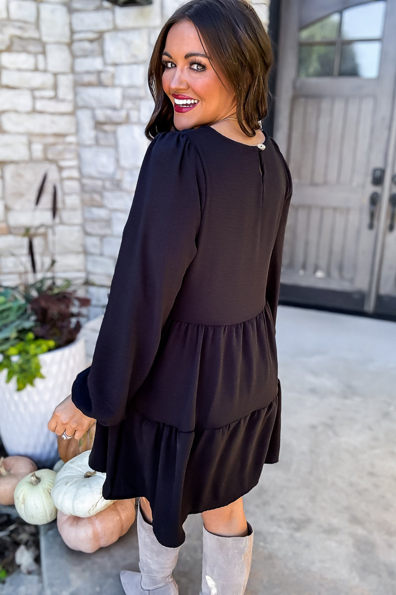 Your Happiness Black Midi Dress