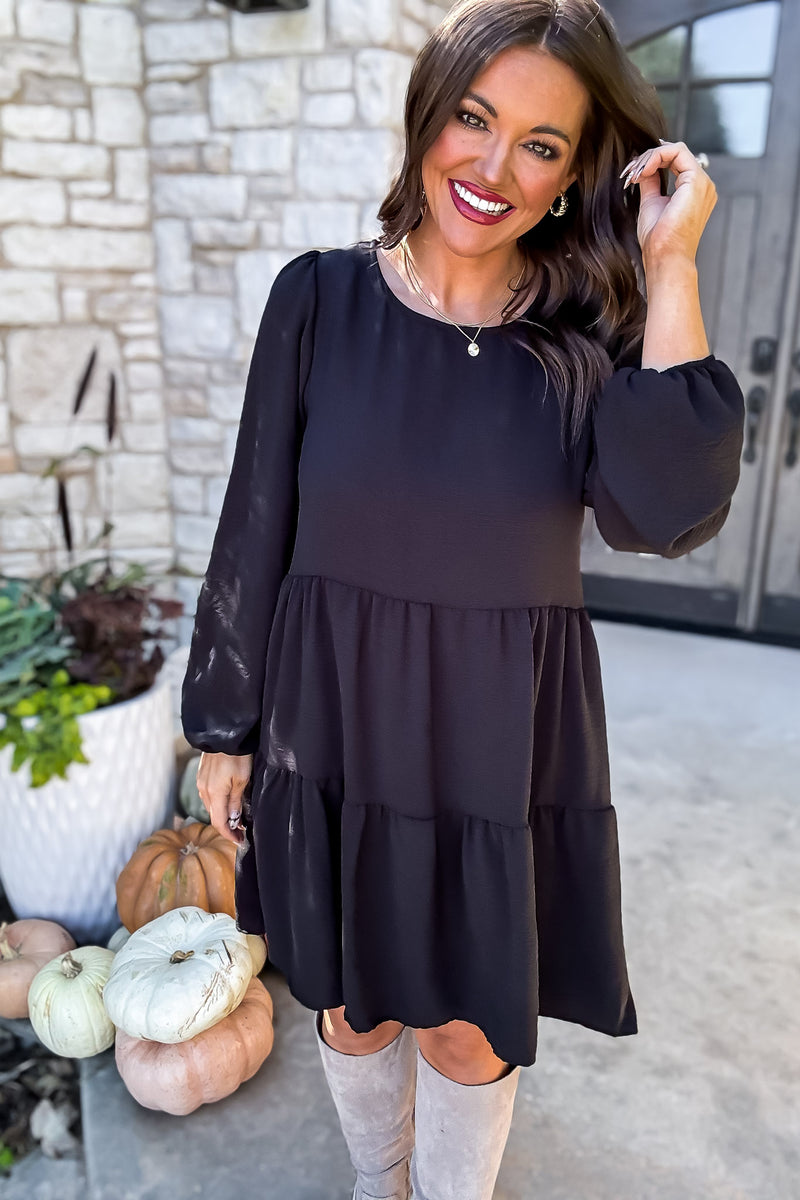 Your Happiness Black Midi Dress