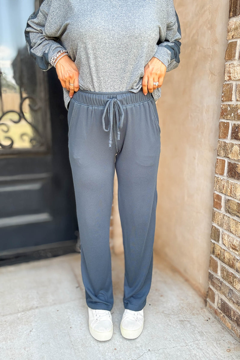 Brushed Hacci Warm Line Midnight Navy Pants