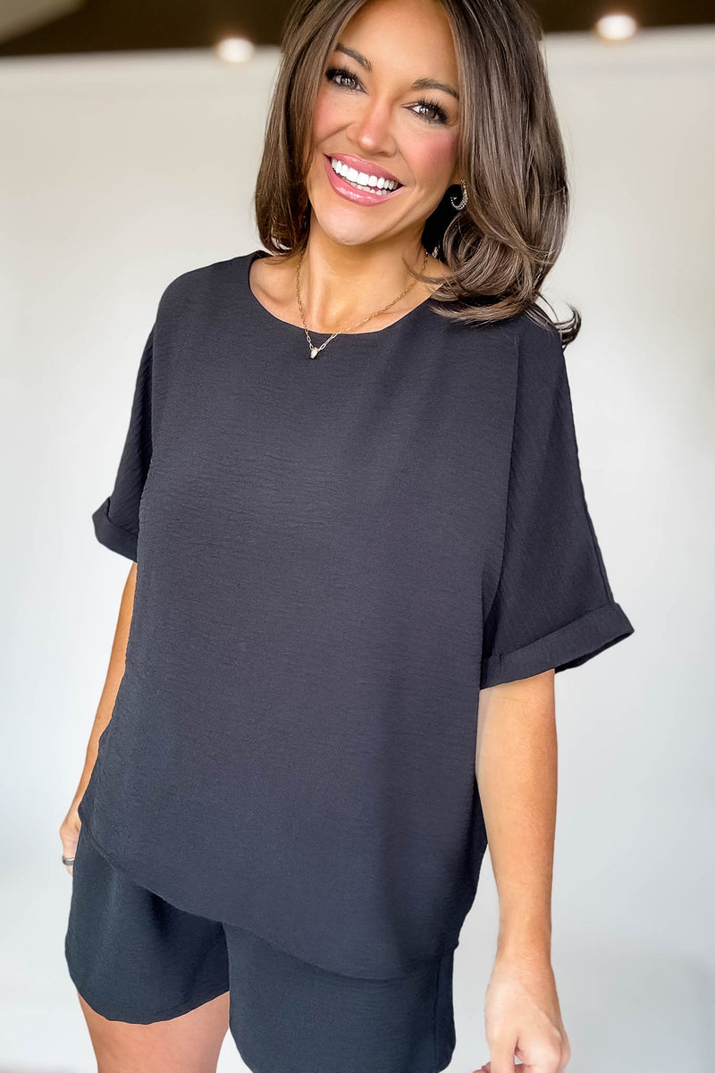 Sparrow Black Airflow Top