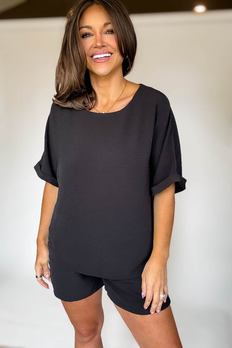 Sparrow Black Airflow Top