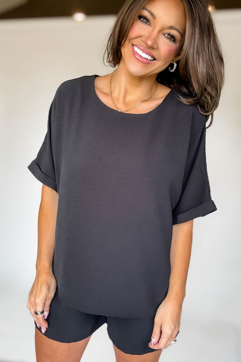 Sparrow Black Airflow Top