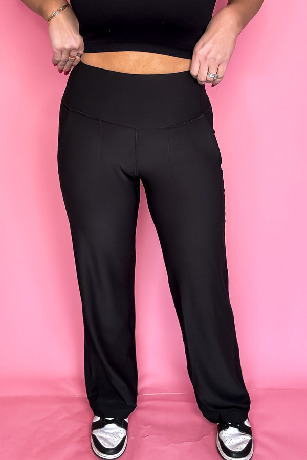 Wide Leg Black Aligned Activewear Yoga Pants