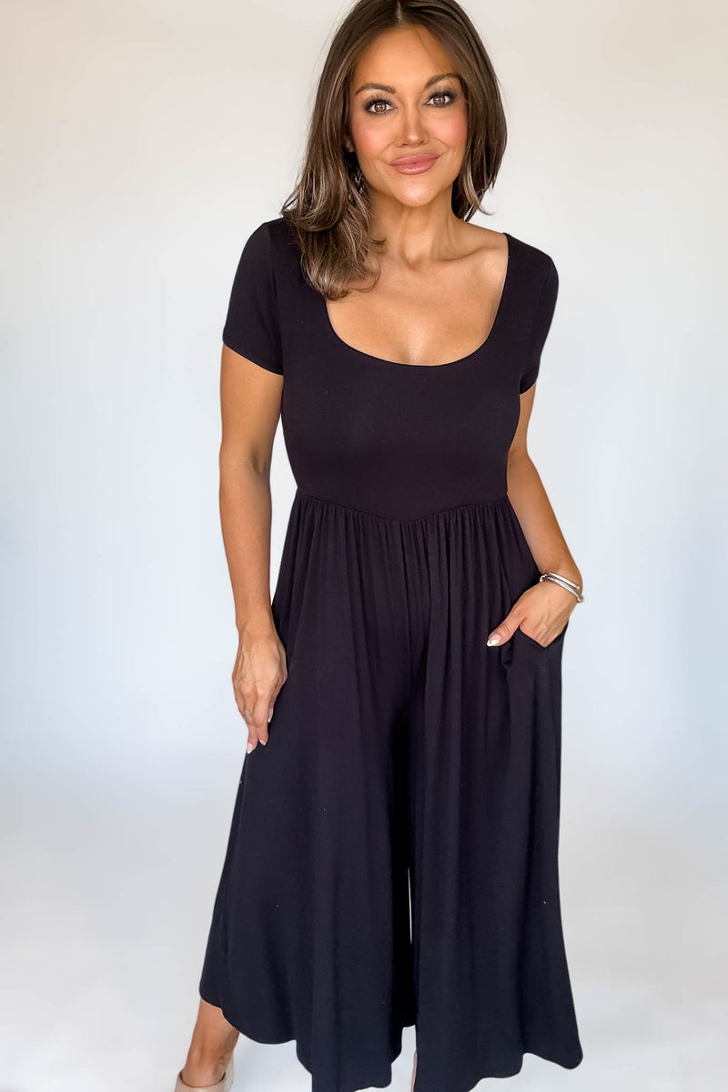Black Double Layered Jumpsuit
