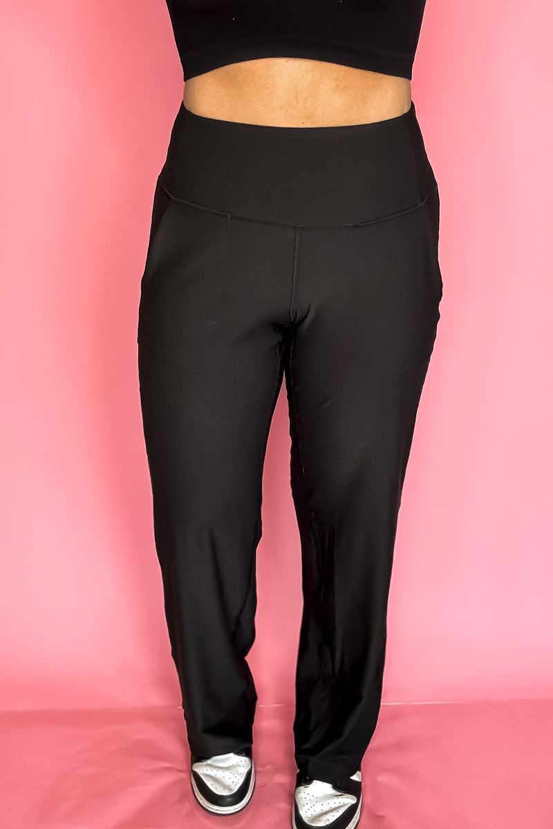 Wide Leg Black Aligned Activewear Yoga Pants