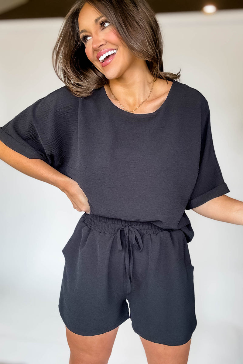 Sparrow Black Airflow Top