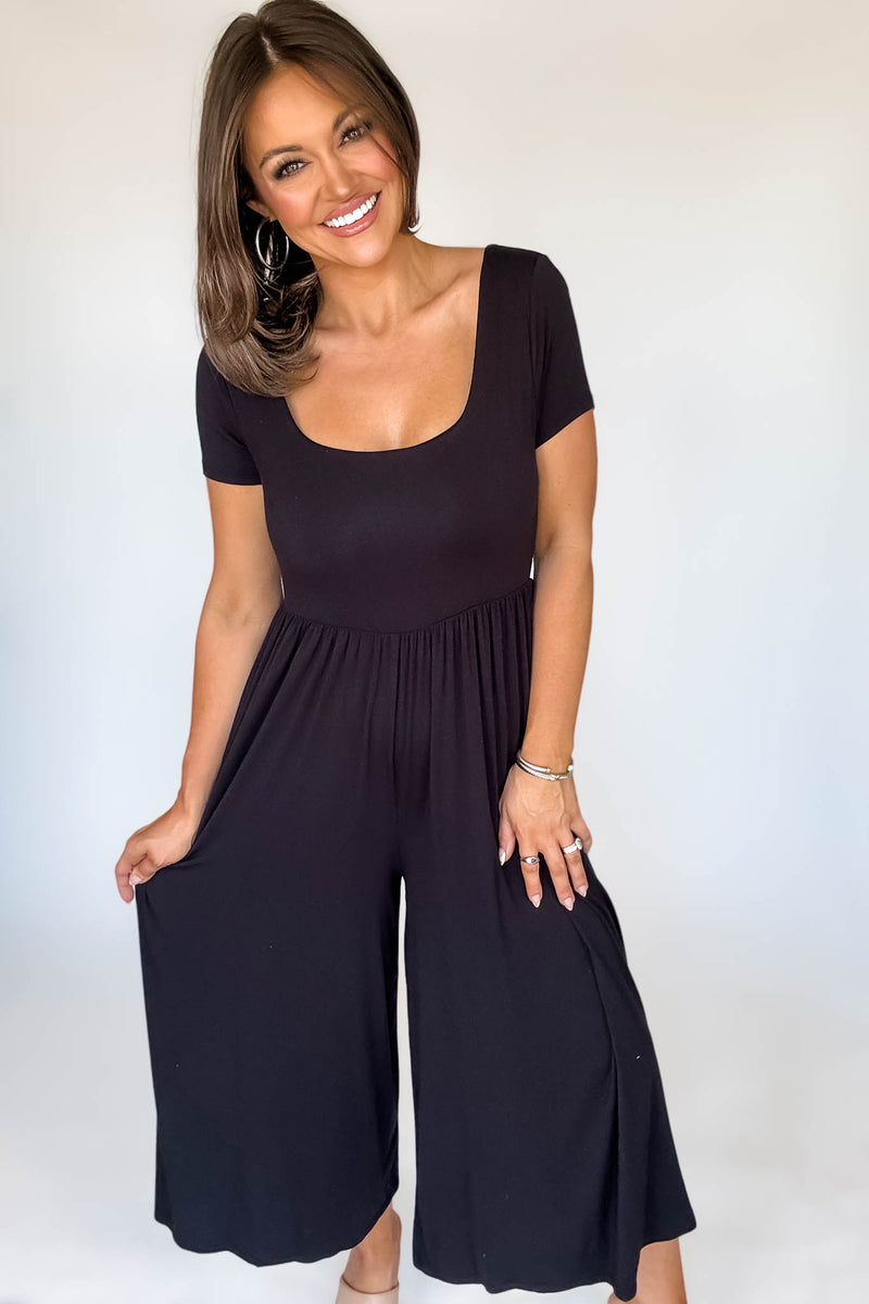Black Double Layered Jumpsuit