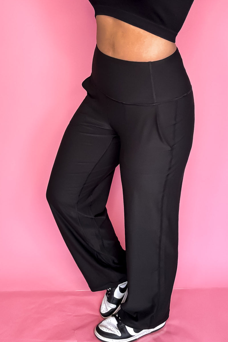 Wide Leg Black Aligned Activewear Yoga Pants