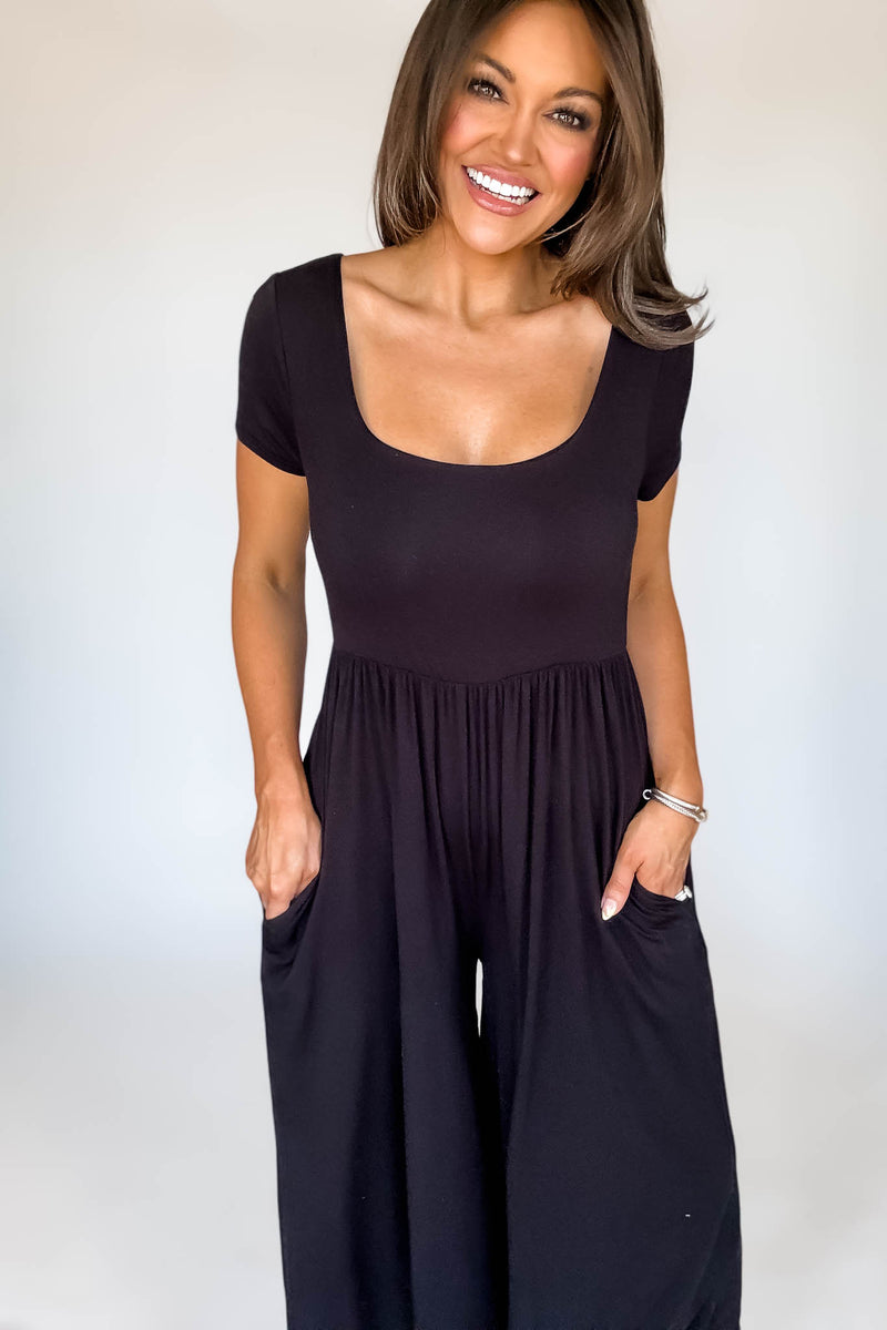 Black Double Layered Jumpsuit