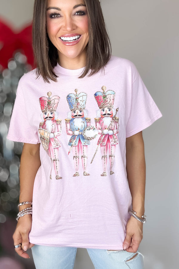 Pink Christmas Nutcracker Graphic Heavy Cotton Tee