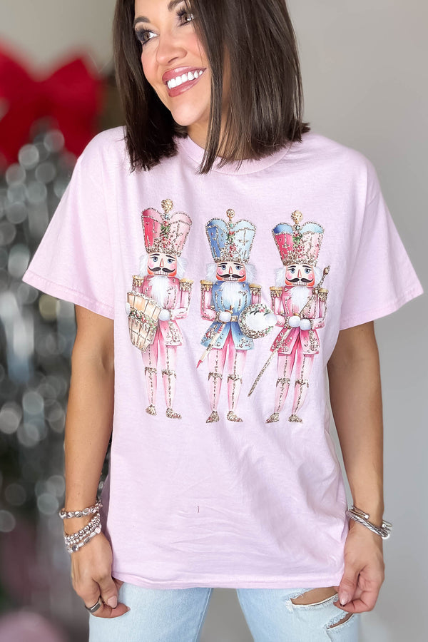 Pink Christmas Nutcracker Graphic Heavy Cotton Tee