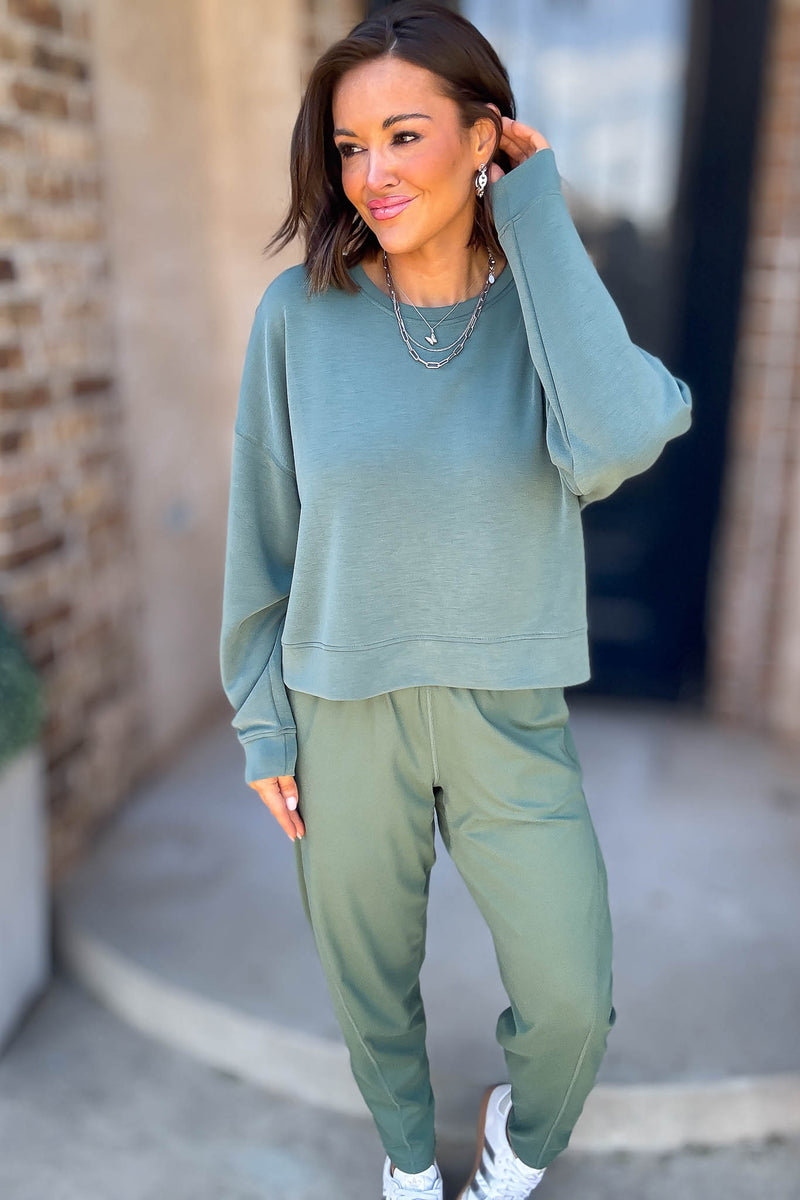 Mono B Silky Pine Laguna Dropped Shoulder Sweatshirt