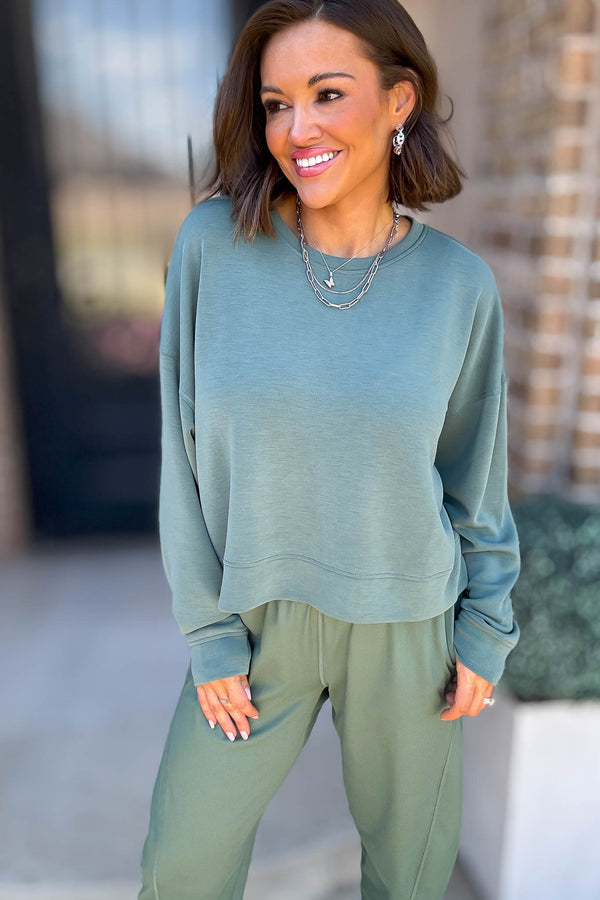 Mono B Silky Pine Laguna Dropped Shoulder Sweatshirt
