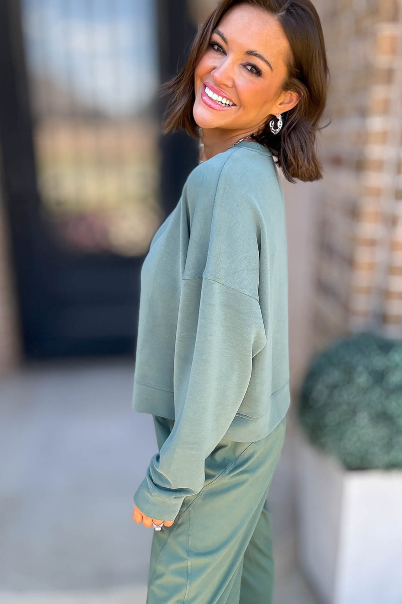 Mono B Silky Pine Laguna Dropped Shoulder Sweatshirt