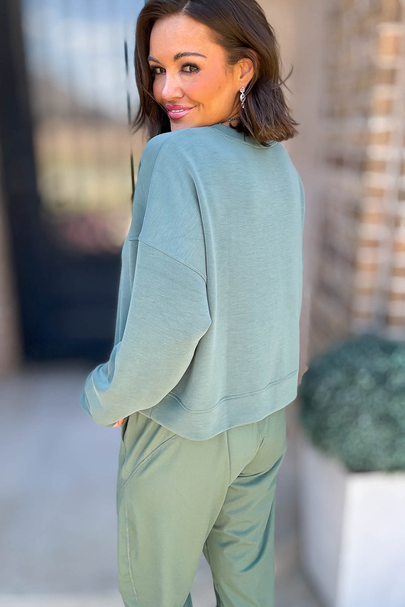 Mono B Silky Pine Laguna Dropped Shoulder Sweatshirt