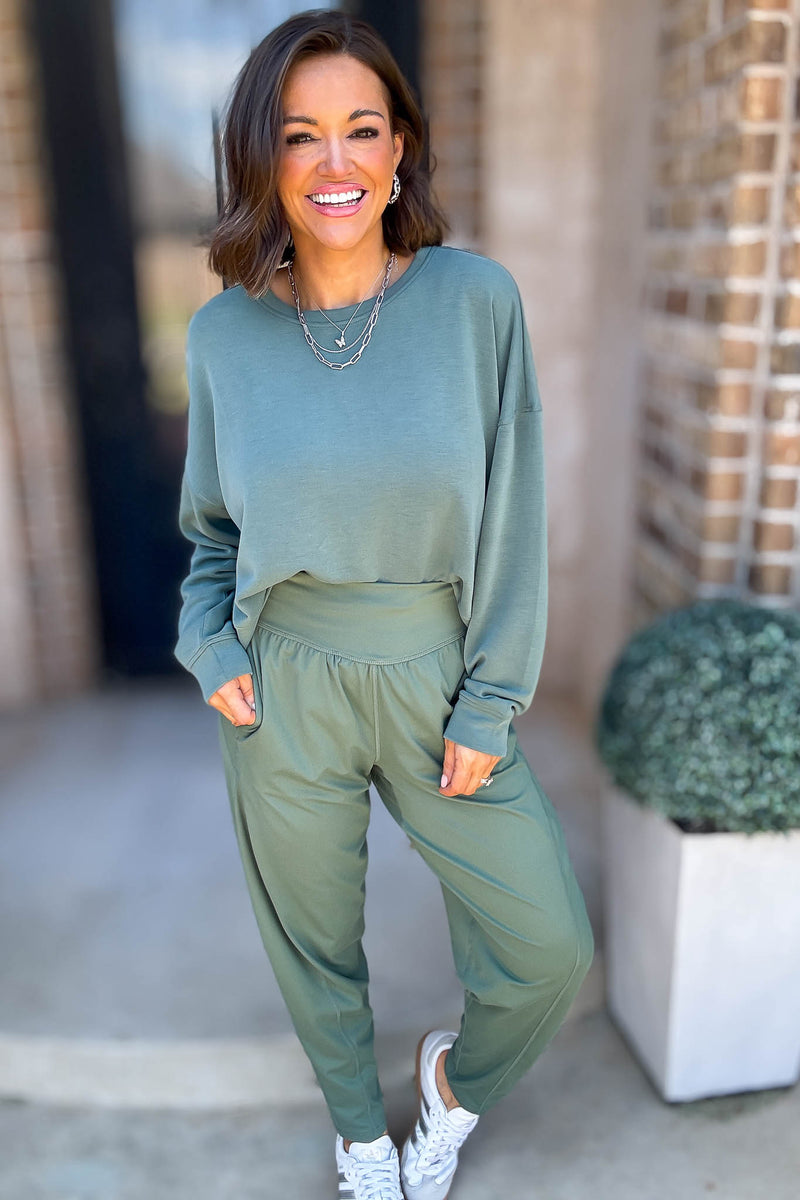 Mono B Silky Pine Laguna Dropped Shoulder Sweatshirt