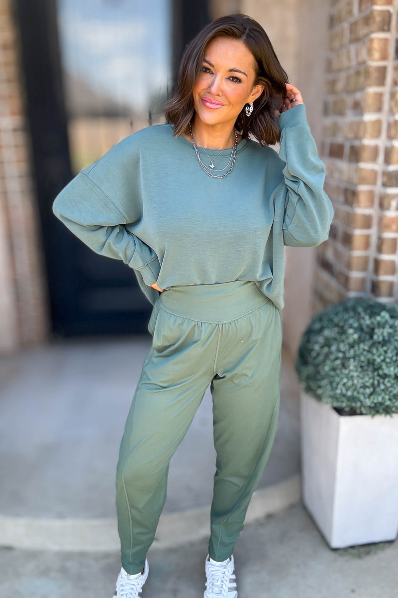 Mono B Silky Pine Laguna Dropped Shoulder Sweatshirt