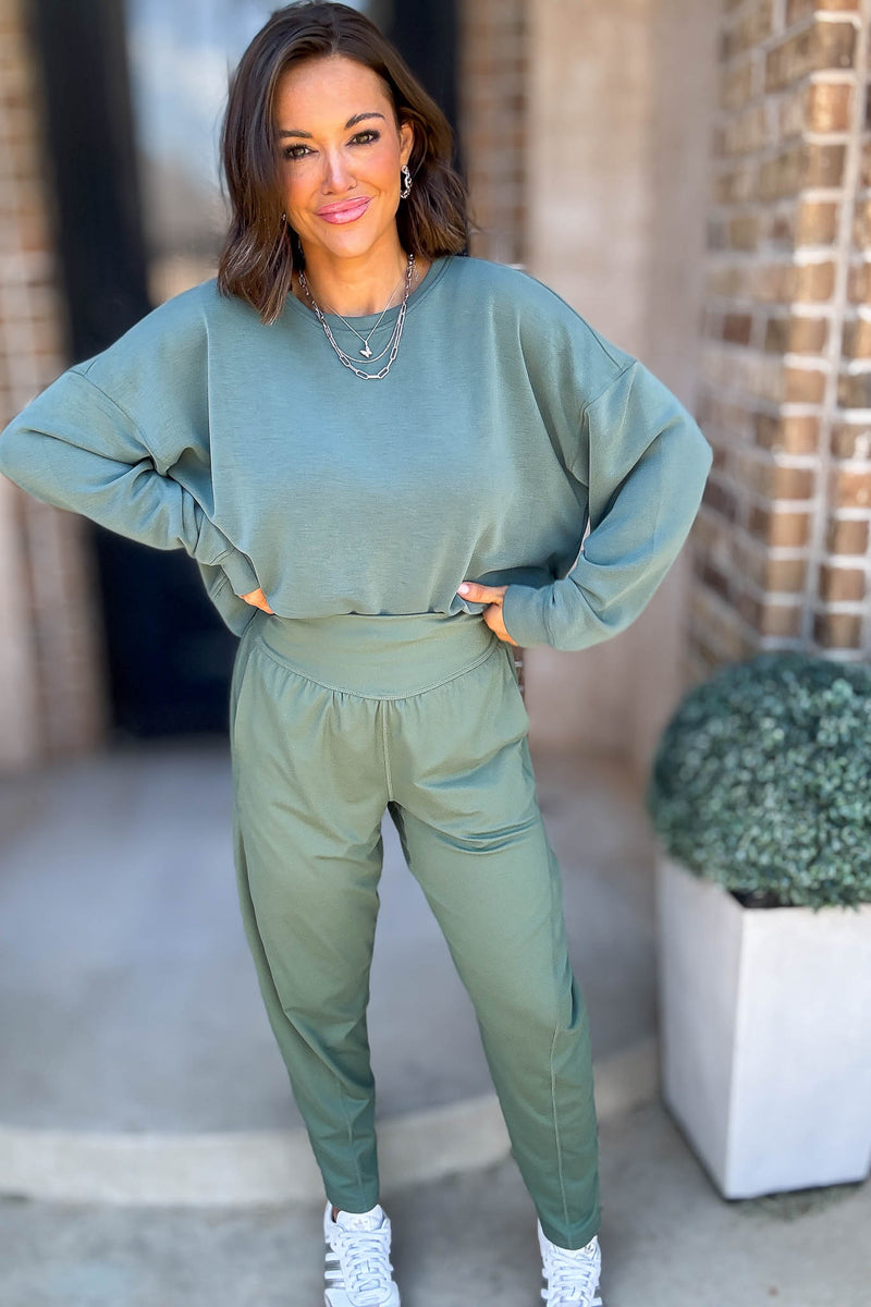 Mono B Silky Pine Laguna Dropped Shoulder Sweatshirt
