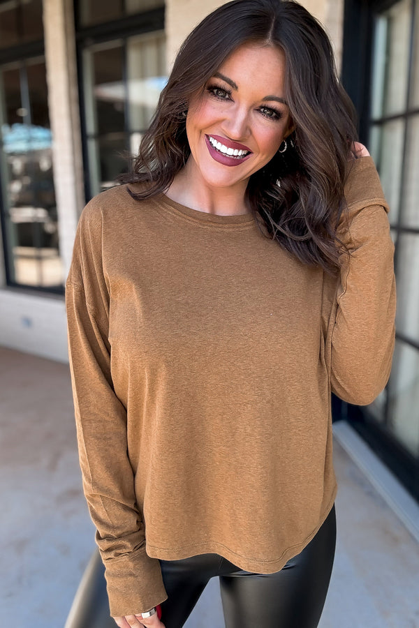 Girl Next Door Pale Brown Oversized T-Shirt