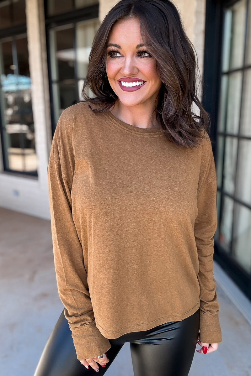Girl Next Door Pale Brown Oversized T-Shirt