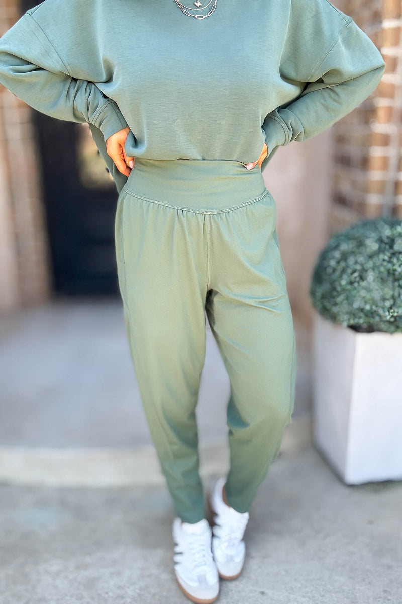 Mono B Venice Silky Pine Flow Barrel Active Pants