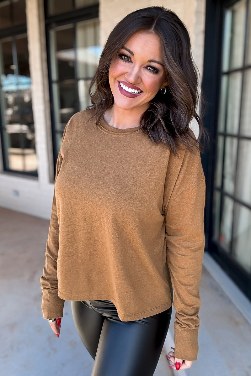 Girl Next Door Pale Brown Oversized T-Shirt