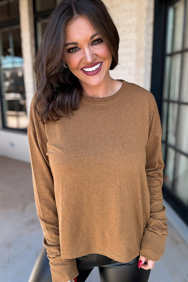 Girl Next Door Pale Brown Oversized T-Shirt