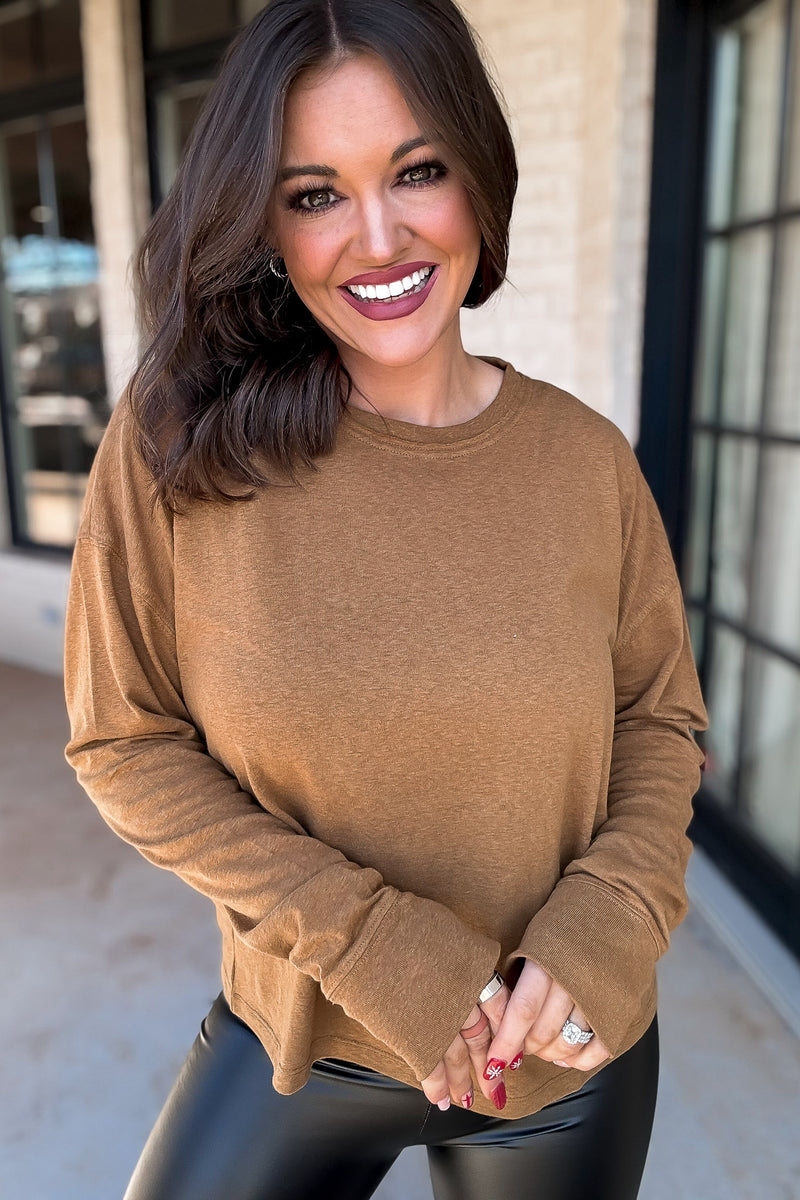 Girl Next Door Pale Brown Oversized T-Shirt