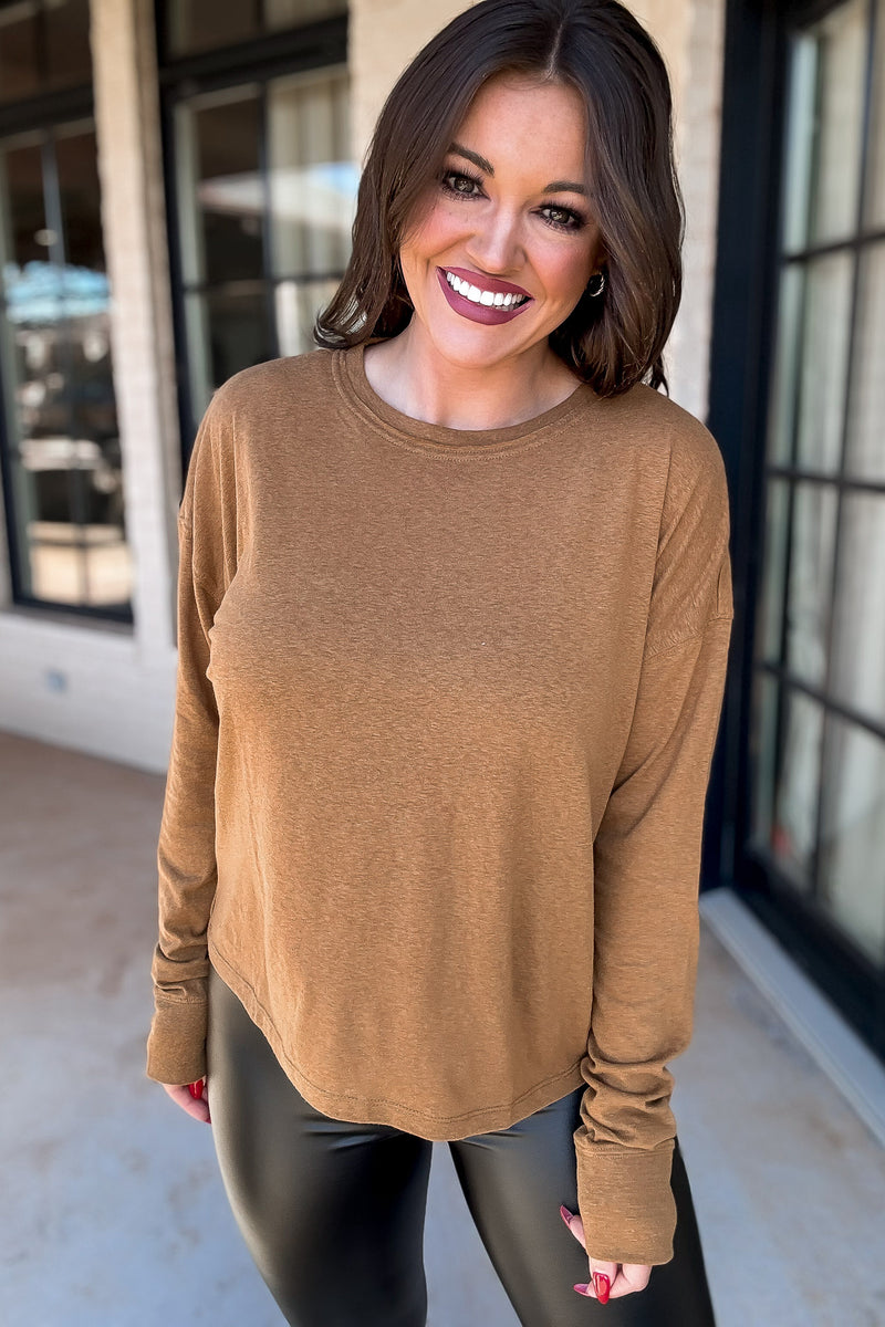 Girl Next Door Pale Brown Oversized T-Shirt