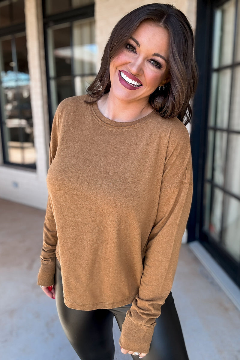 Girl Next Door Pale Brown Oversized T-Shirt