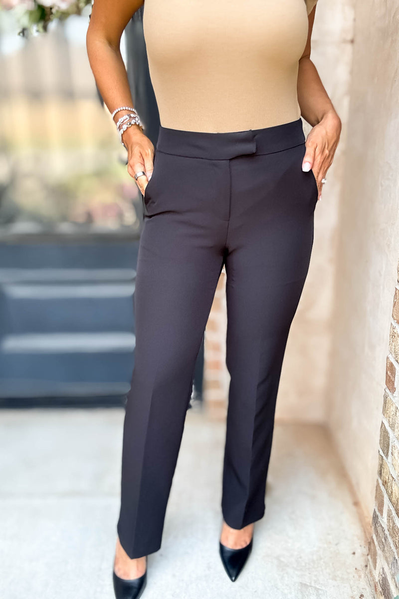 In Her Element Black High Waist Long Pants