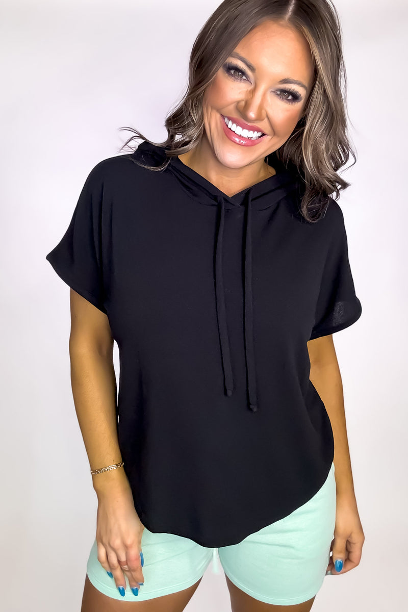 All Good Black Hoodie Top