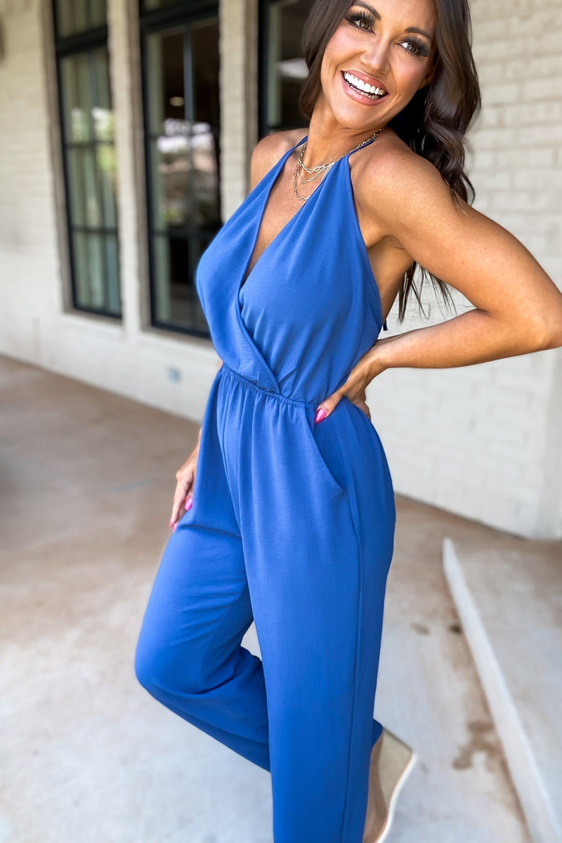 My Only Desire Denim V-Neck Jumpsuit