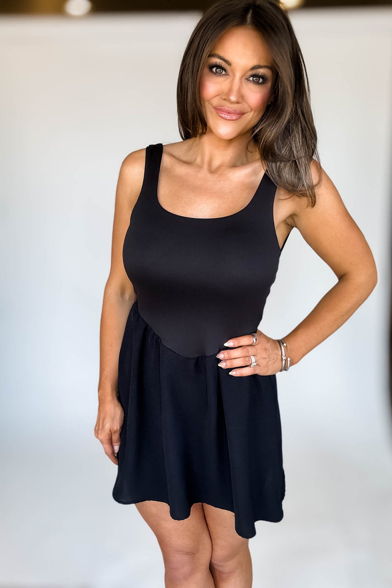 Black Tie Back Dress