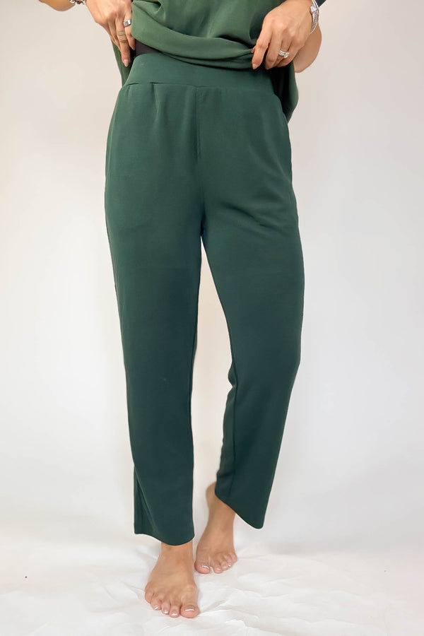 Laguna Deep Forest Soft Drape Cropped Pants