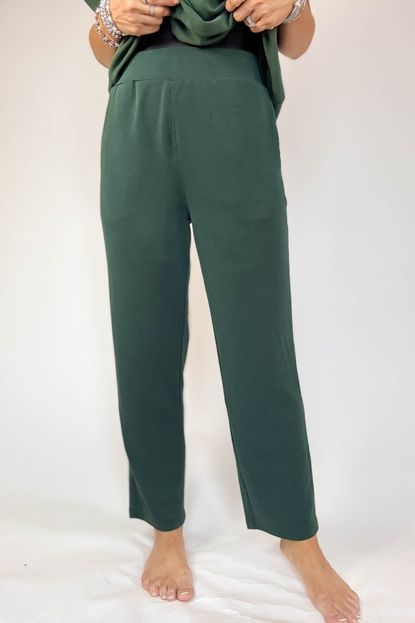 Laguna Deep Forest Soft Drape Cropped Pants