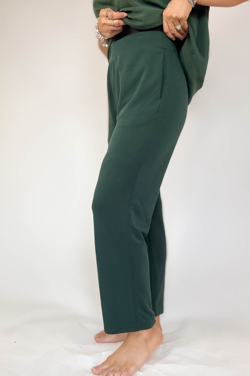 Laguna Deep Forest Soft Drape Cropped Pants